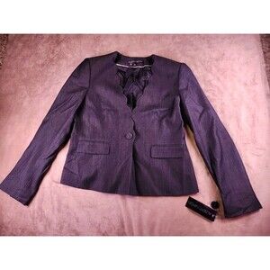 Albert Nipon Dark Gray women's Pant Suit Set Jacket Pants Size 12